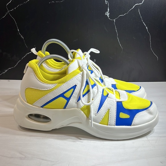 Unbranded Men’s Sneaker White/Yellow sz 9 - Picture 4 of 8